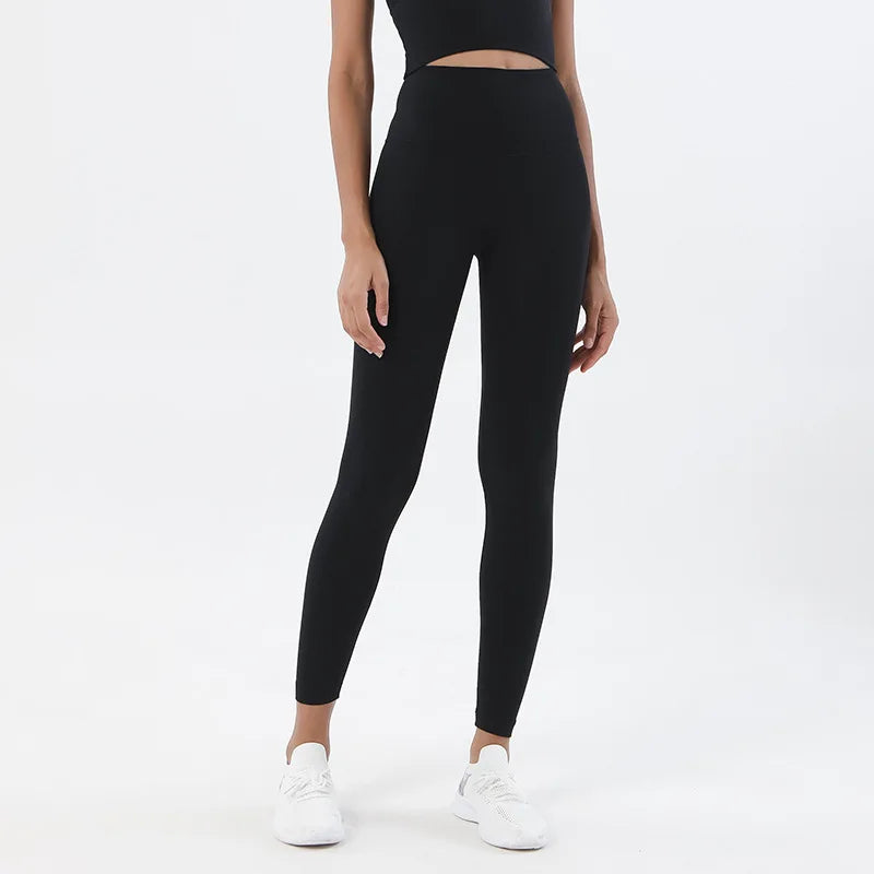 SOISOU Nylon Leggings Women Yoga Pants Tight High Waist Hidden Pocket Sports Fitness Women's Pants Gym Clothing 37 Colors