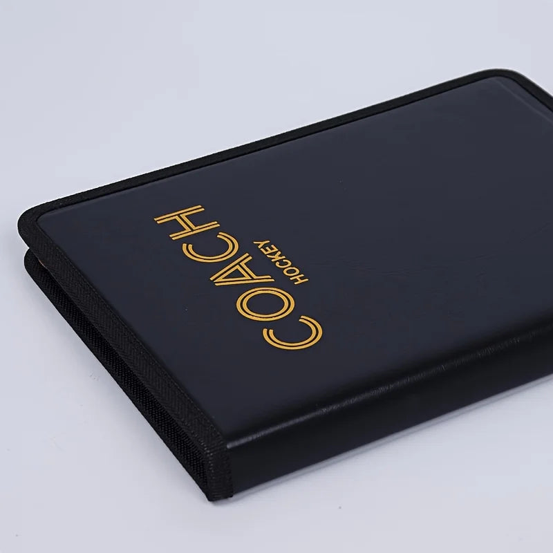 1pc Zippered Two-Fold Ice Hockey Tactical Board - Magnetic Flag/Writable Erasable/Foldable Storage Portable Folding
