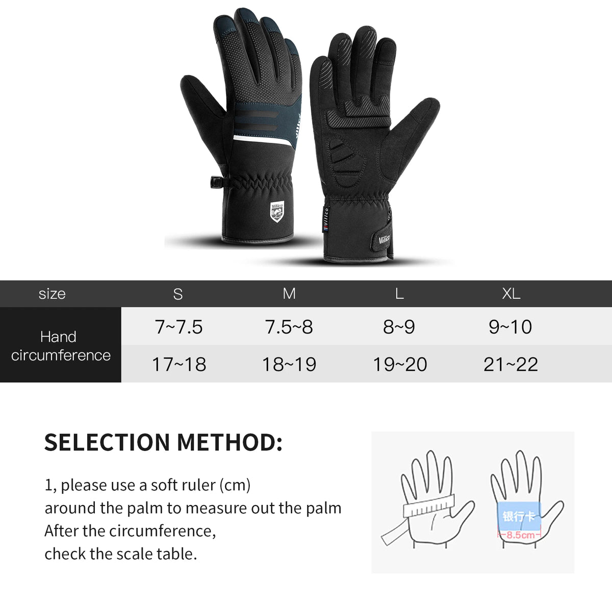 Autumn Winter Outdoor Sports Cycling Durable Velvet Warm Touch Screen Waterproof Windproof Anti-slip Cold Waterproof Ski Gloves