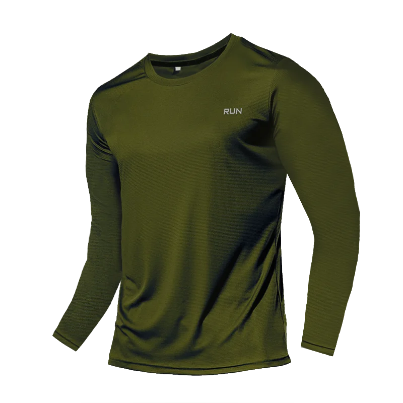 Men's Long Sleeve Quick Dry Sports T-Shirt UPF 50+ UV Protection Breathable Running Fishing Outdoor Workout Tee