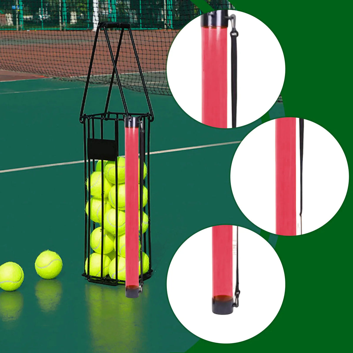 Pickleball Pickup Tube Large Capacity Retriever Tube Basket Lightweight for Men Women Beginners Tennis Ball Picker Upper