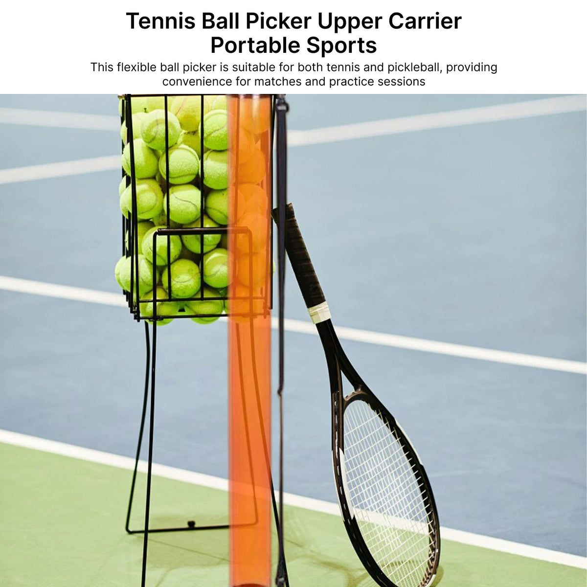 Pickleball Pickup Tube Large Capacity Retriever Tube Basket Lightweight for Men Women Beginners Tennis Ball Picker Upper