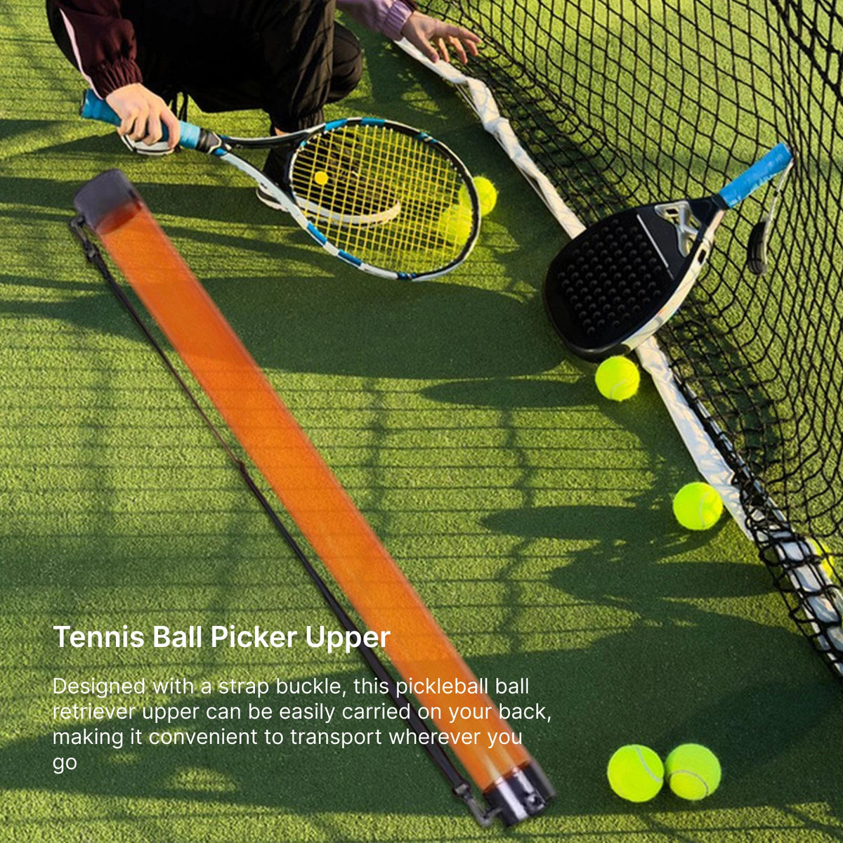Pickleball Pickup Tube Large Capacity Retriever Tube Basket Lightweight for Men Women Beginners Tennis Ball Picker Upper