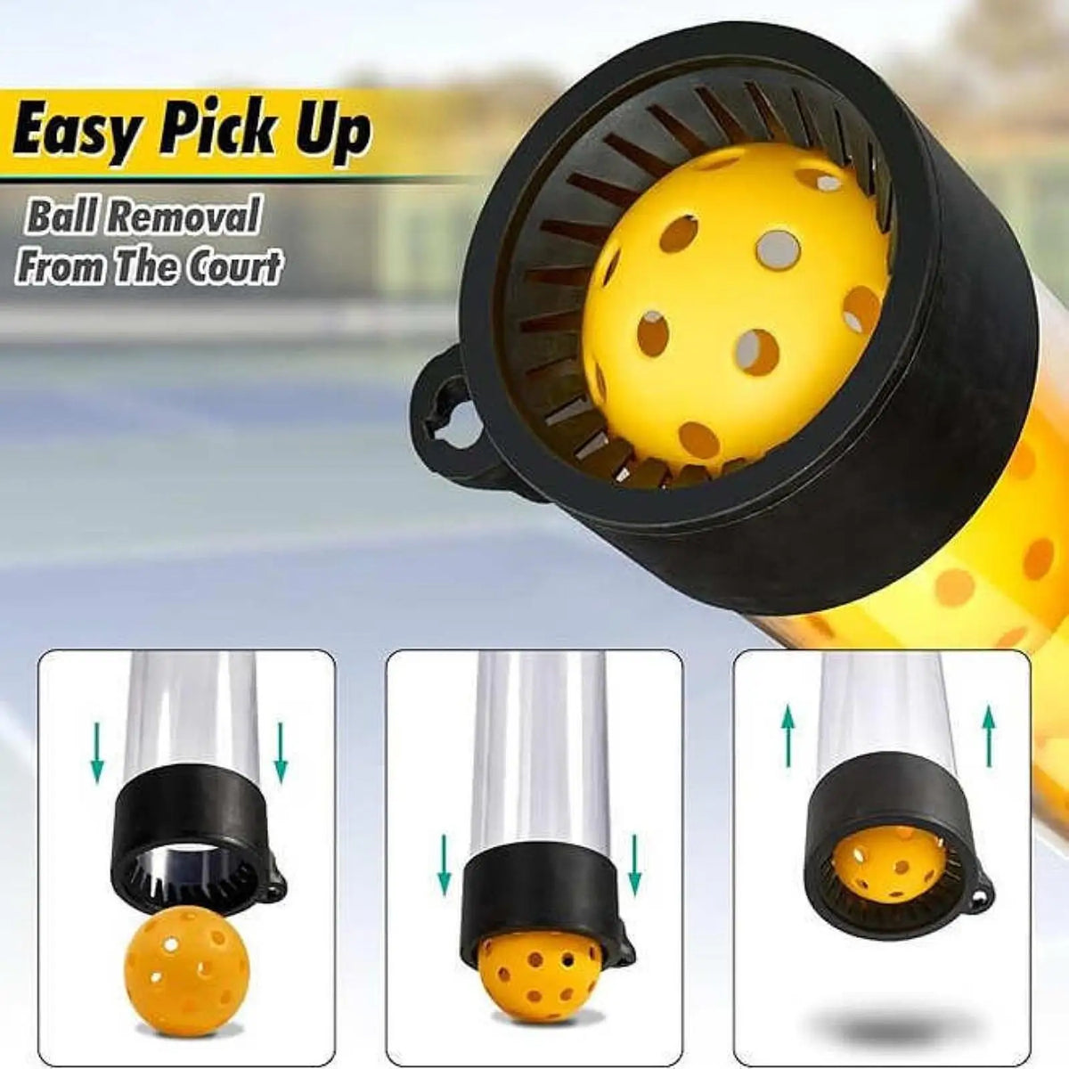 Pickleball Pickup Tube Large Capacity Retriever Tube Basket Lightweight for Men Women Beginners Tennis Ball Picker Upper