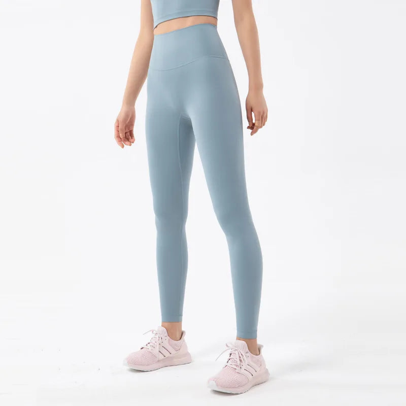 SOISOU Nylon Leggings Women Yoga Pants Tight High Waist Hidden Pocket Sports Fitness Women's Pants Gym Clothing 37 Colors
