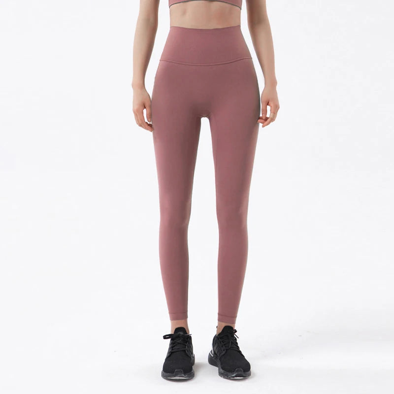 SOISOU Nylon Leggings Women Yoga Pants Tight High Waist Hidden Pocket Sports Fitness Women's Pants Gym Clothing 37 Colors