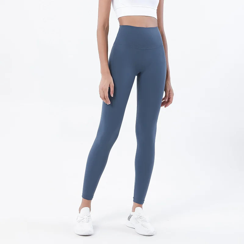SOISOU Nylon Leggings Women Yoga Pants Tight High Waist Hidden Pocket Sports Fitness Women's Pants Gym Clothing 37 Colors