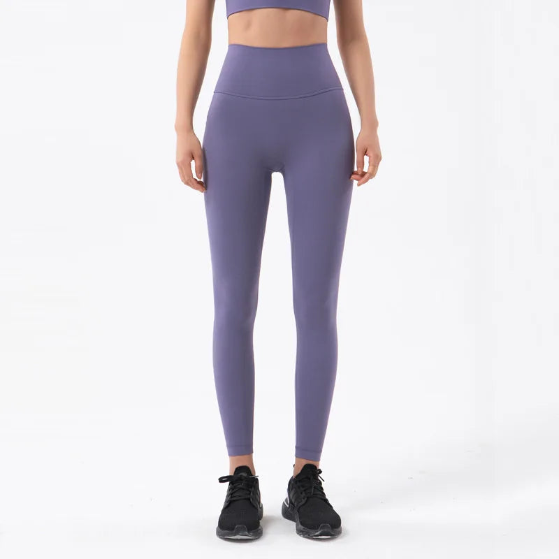 SOISOU Nylon Leggings Women Yoga Pants Tight High Waist Hidden Pocket Sports Fitness Women's Pants Gym Clothing 37 Colors