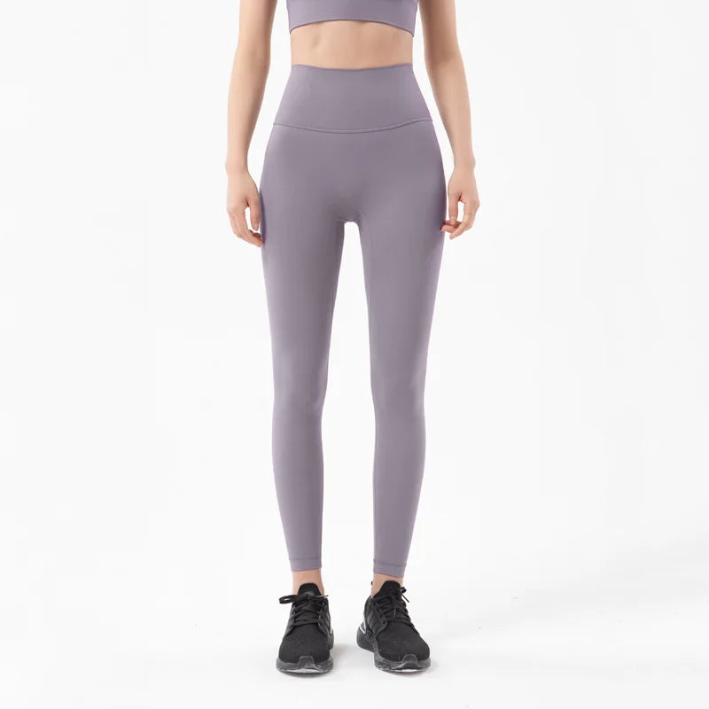 SOISOU Nylon Leggings Women Yoga Pants Tight High Waist Hidden Pocket Sports Fitness Women's Pants Gym Clothing 37 Colors