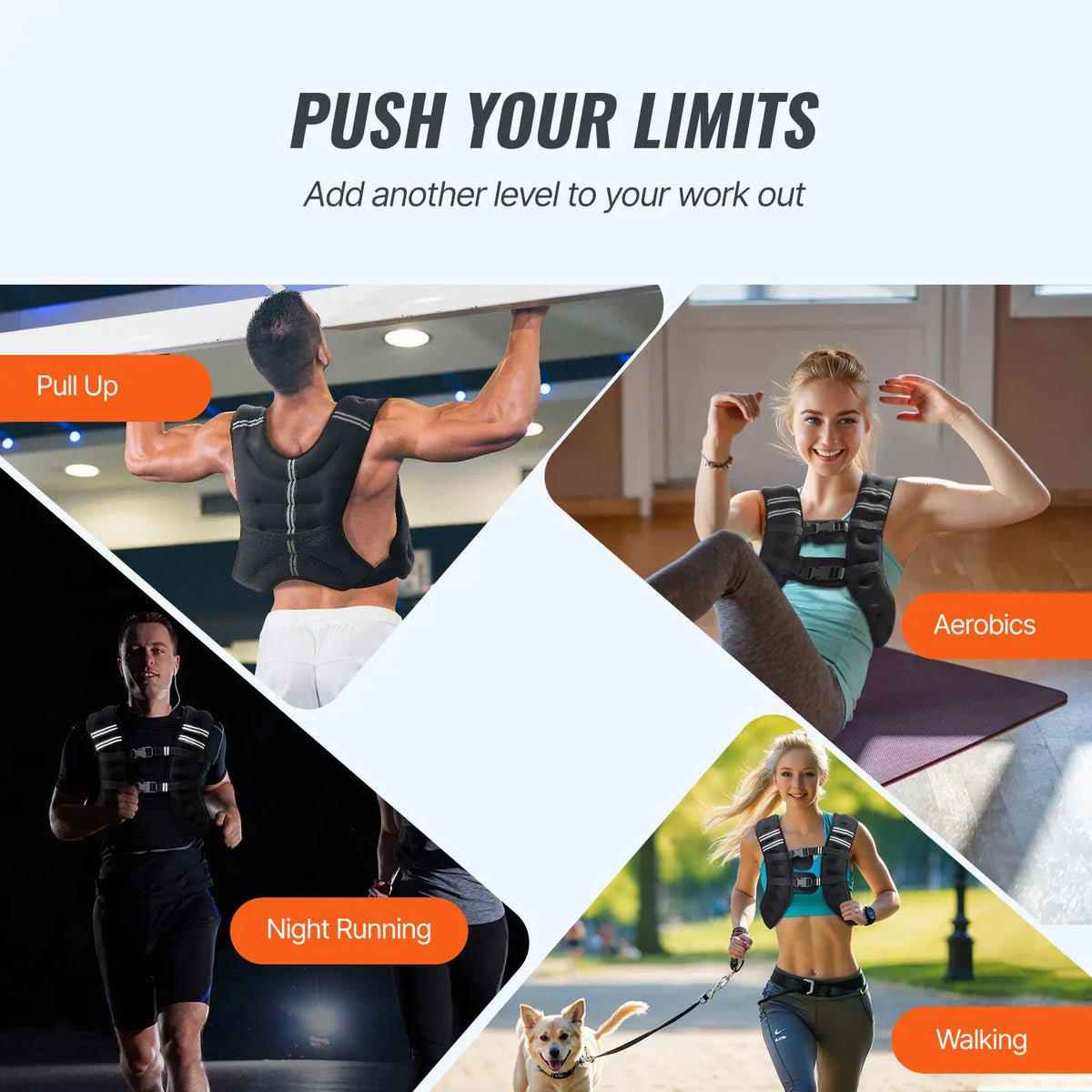 30 lbs Weighted Vest Weight Vest with Reflective Stripe, Adjustable Buckle Body Weight Vest for Men Women, Workout Equipment for Strength Training, Running, Jogging, Fitness, and Weight Loss