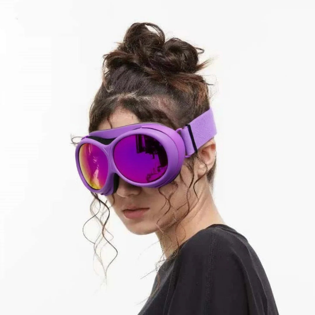 New adult double-layer anti-fog colorful round frame ski goggles outdoor sports snow wind and eye protection mountaineering snow