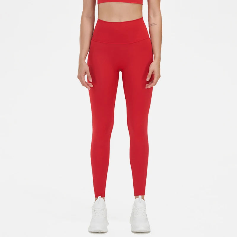 SOISOU Nylon Leggings Women Yoga Pants Tight High Waist Hidden Pocket Sports Fitness Women's Pants Gym Clothing 37 Colors