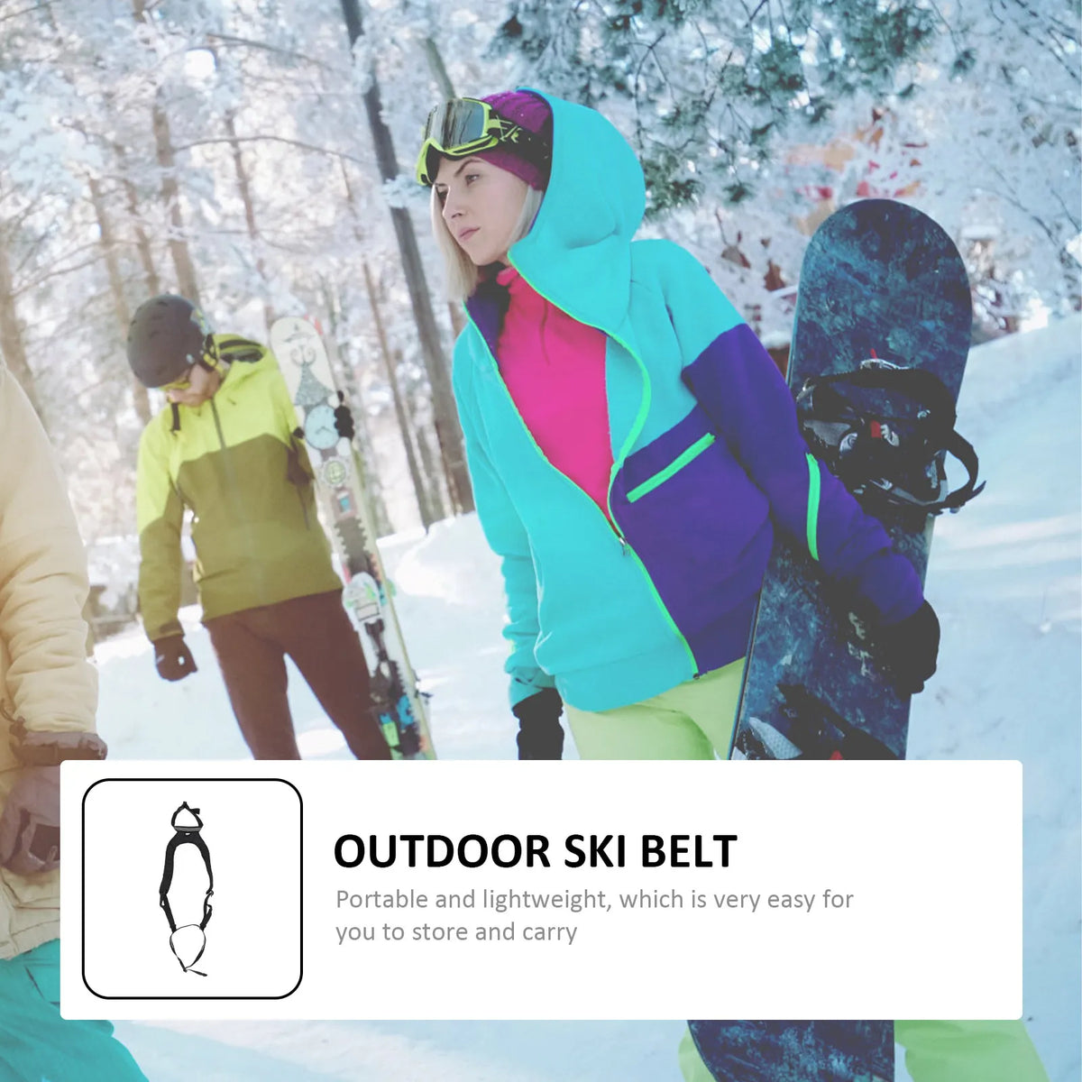 Black Outdoor Snowboard Strap Adjustable Ski Belt Durable Snowboard Carrying Tool Lightweight Accessory