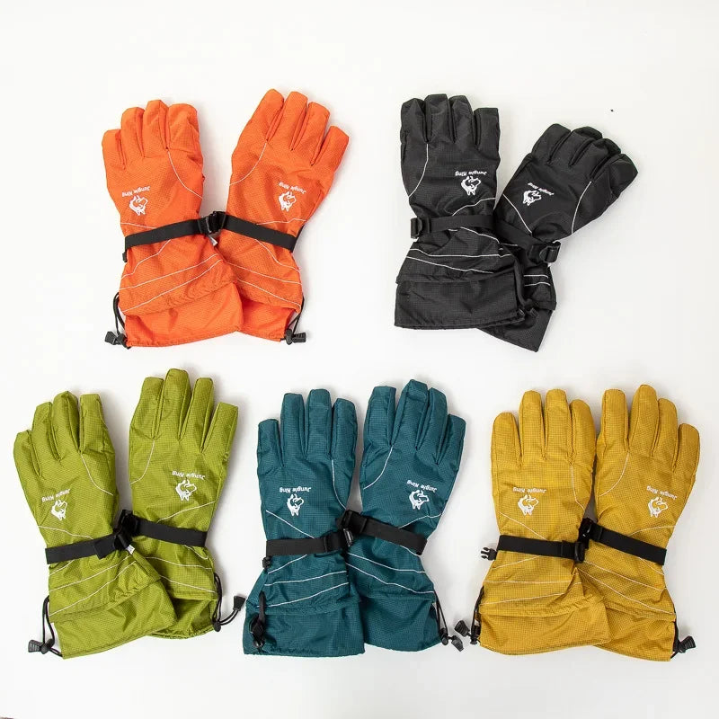 JUNGLE KING Outdoor Double-layer Thick Waterproof Gloves for Hiking Skiing Cycling Anti Slip Warm and Plush Thick Winter Gloves