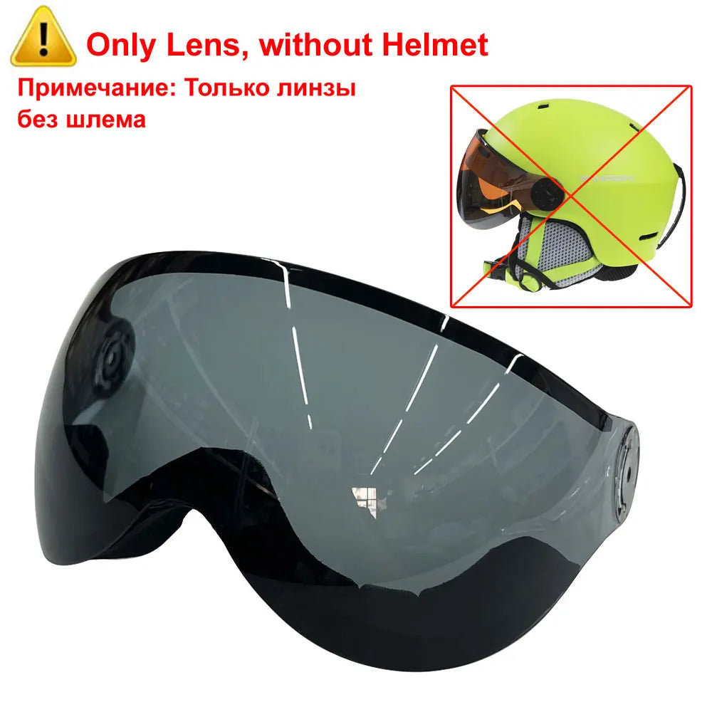 MOON Skiing Helmet Integrally-Molded PC+EPS Goggles Ski Helmet Outdoor for Adults Kids Sport Ski Snowboard Skateboard Helmets