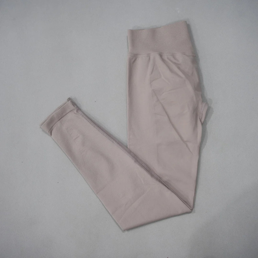 DF-LOGO New Women Seamless High Waist Yoga Leggings Butt Lifting Compression Tummy Control Gym Running Workout Slim Sports Pants