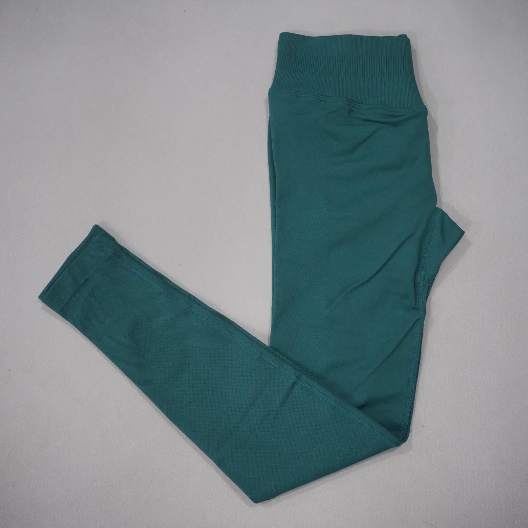 DF-LOGO New Women Seamless High Waist Yoga Leggings Butt Lifting Compression Tummy Control Gym Running Workout Slim Sports Pants