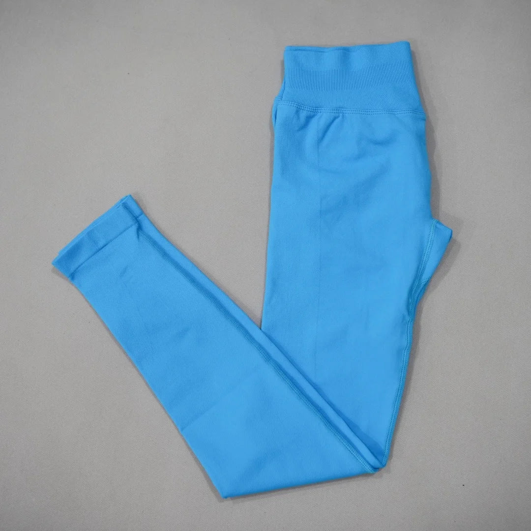 DF-LOGO New Women Seamless High Waist Yoga Leggings Butt Lifting Compression Tummy Control Gym Running Workout Slim Sports Pants
