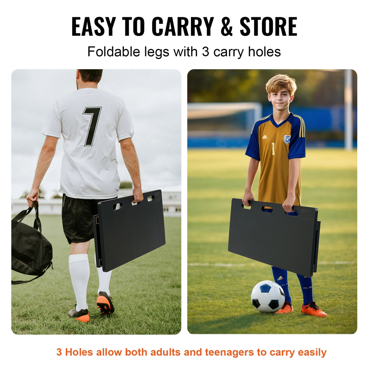 SucceBuy 40"X16" Soccer Rebounder Board with 2 Angles Rebound Foldable HDPE Kickback Rebound Board for Passing&Shooting Practice