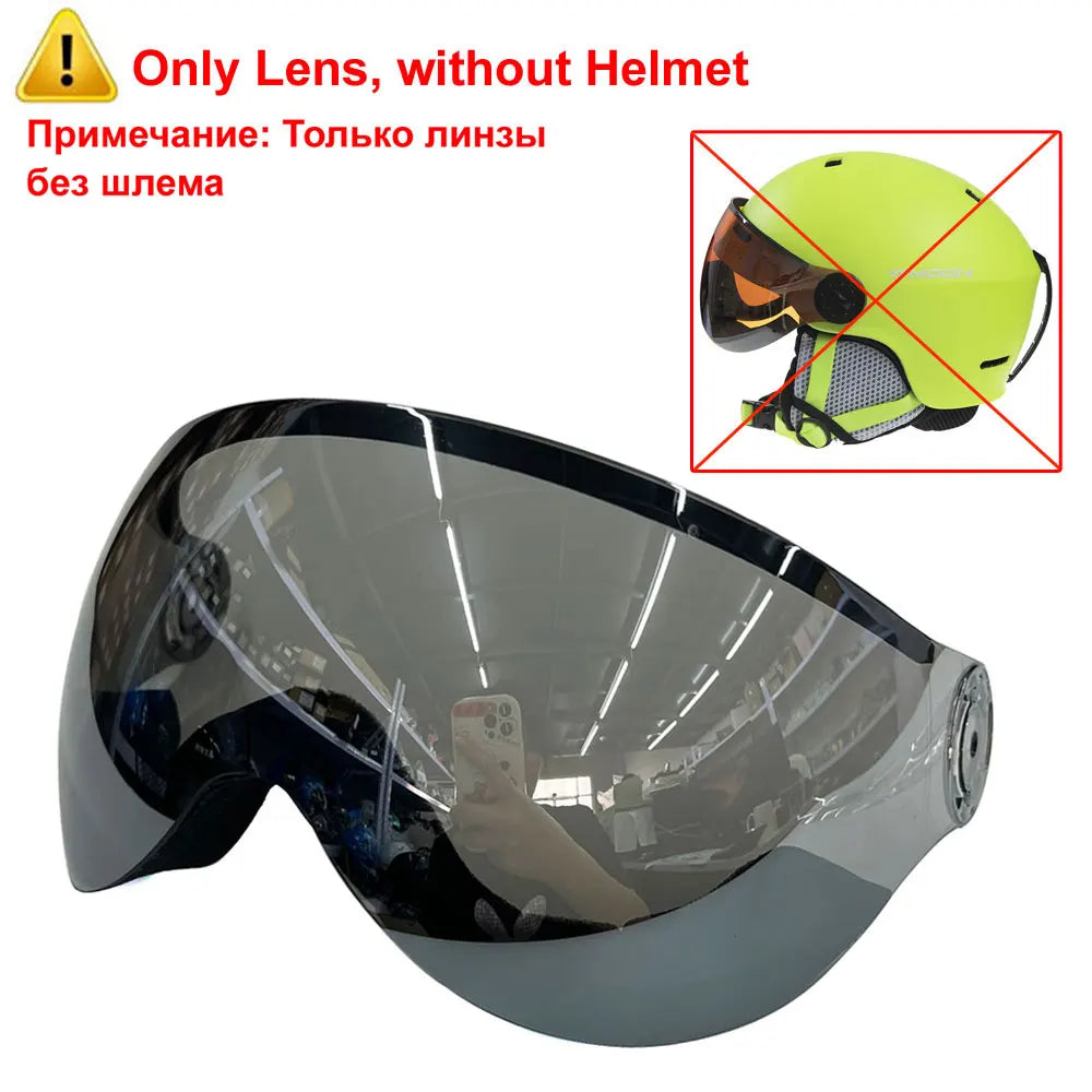 MOON Skiing Helmet Integrally-Molded PC+EPS Goggles Ski Helmet Outdoor for Adults Kids Sport Ski Snowboard Skateboard Helmets