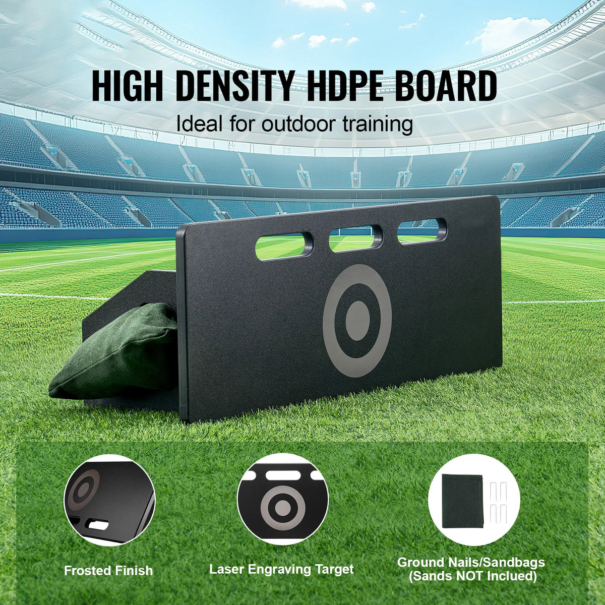 SucceBuy Soccer Rebounder Board Portable Soccer Wall with 2 Angles Rebound Foldable HDPE Kickback Rebound Board for Adults