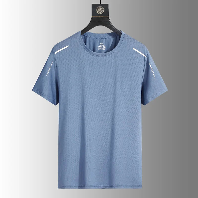 1pcs Men's Quick Drying T-shirts Males Breathable Running Hiking Fishing Tees Soft Elasticity Outdoor Sports Short Shirts Summer