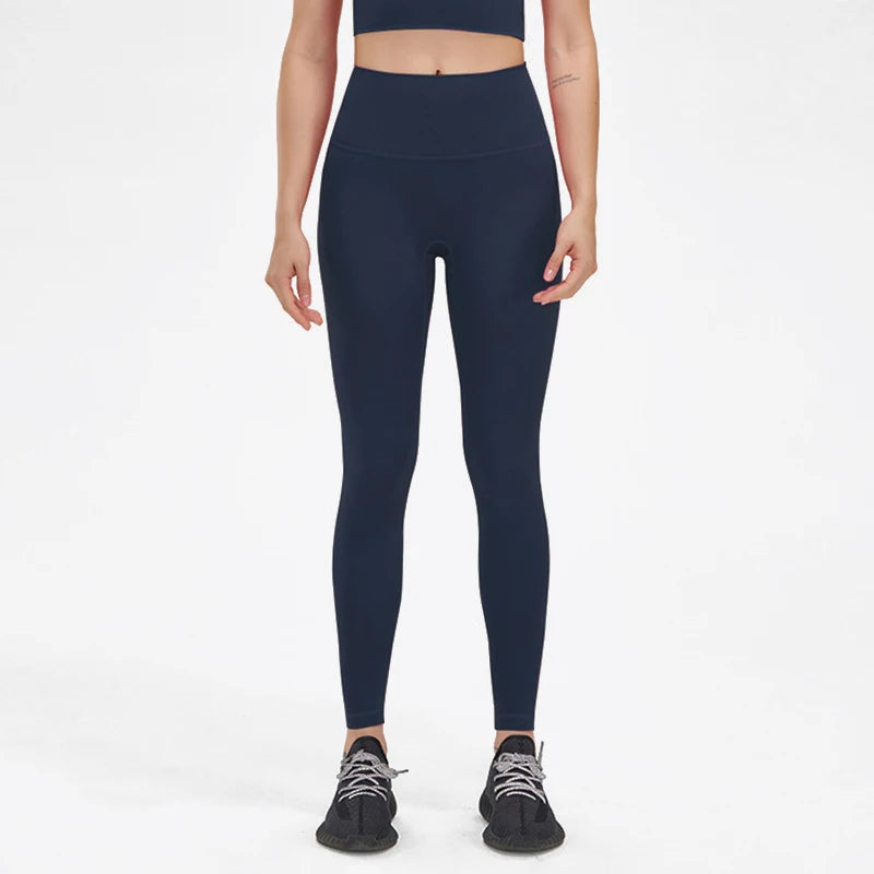 SOISOU Nylon Leggings Women Yoga Pants Tight High Waist Hidden Pocket Sports Fitness Women's Pants Gym Clothing 37 Colors