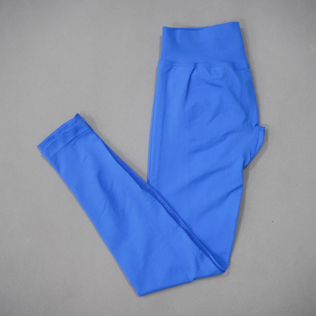 DF-LOGO New Women Seamless High Waist Yoga Leggings Butt Lifting Compression Tummy Control Gym Running Workout Slim Sports Pants