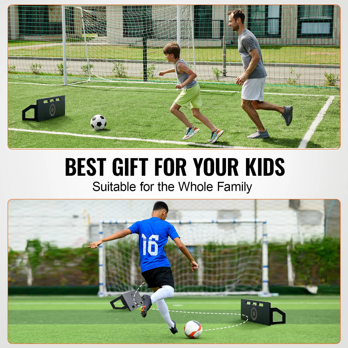 SucceBuy Soccer Rebounder Board Portable Soccer Wall with 2 Angles Rebound Foldable HDPE Kickback Rebound Board for Adults