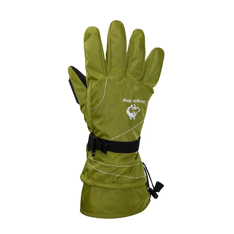 JUNGLE KING Outdoor Double-layer Thick Waterproof Gloves for Hiking Skiing Cycling Anti Slip Warm and Plush Thick Winter Gloves