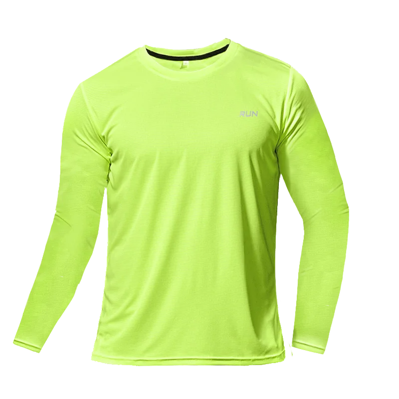 Men's Long Sleeve Quick Dry Sports T-Shirt UPF 50+ UV Protection Breathable Running Fishing Outdoor Workout Tee