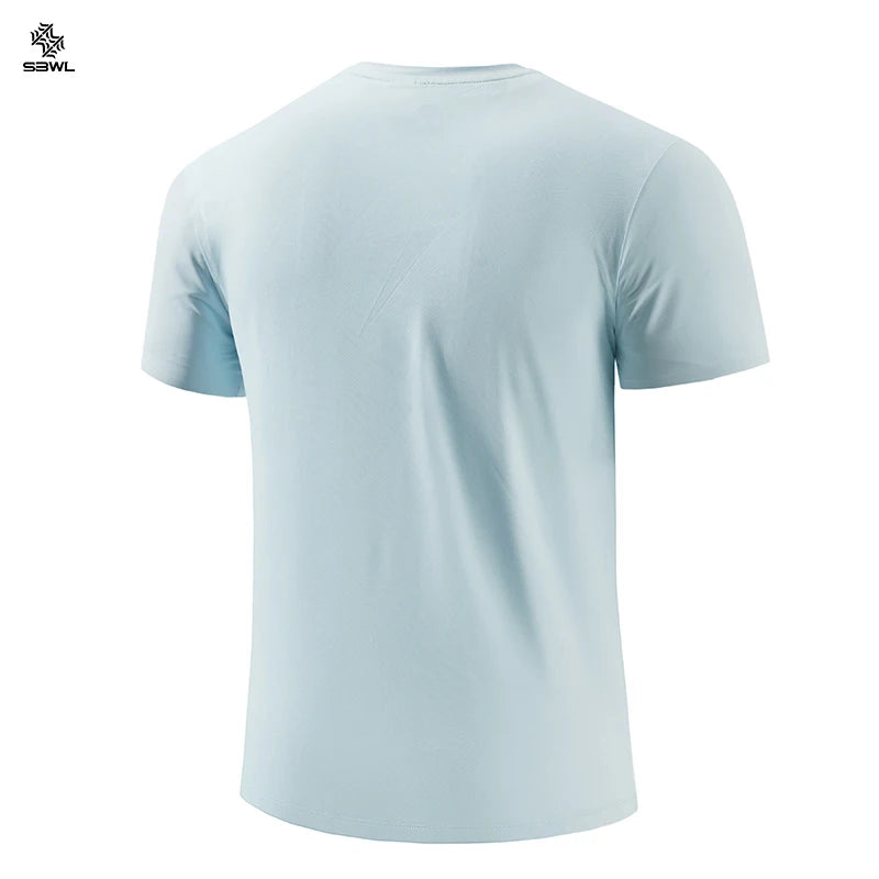SBWL Summer Men's Breathable Fitness Quick Drying T-Shirt Fashion High Quality Leisure Outdoor Running Short Sleeve Gym Tops
