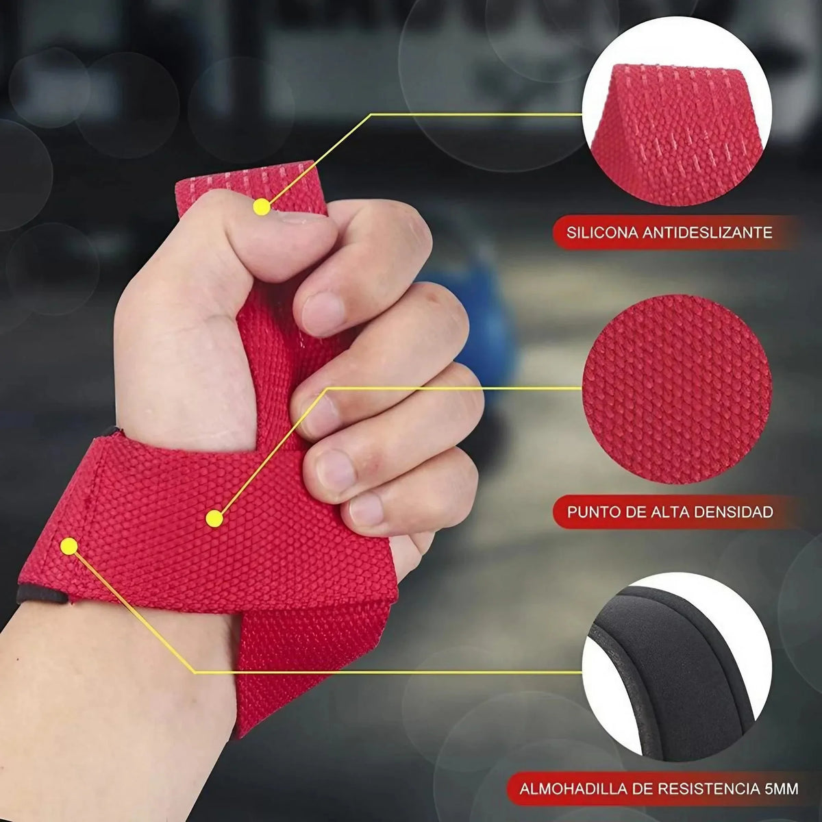Heavy Duty Cotton Wrist Lifting Straps for Deadlift and Weightlifting Gym Fitness Neoprene Padded Cushioned Anti Slip Pull Grips Band Wrist Wraps Support for Powerlifting Bodybuilding Strength Training Workouts Men Women