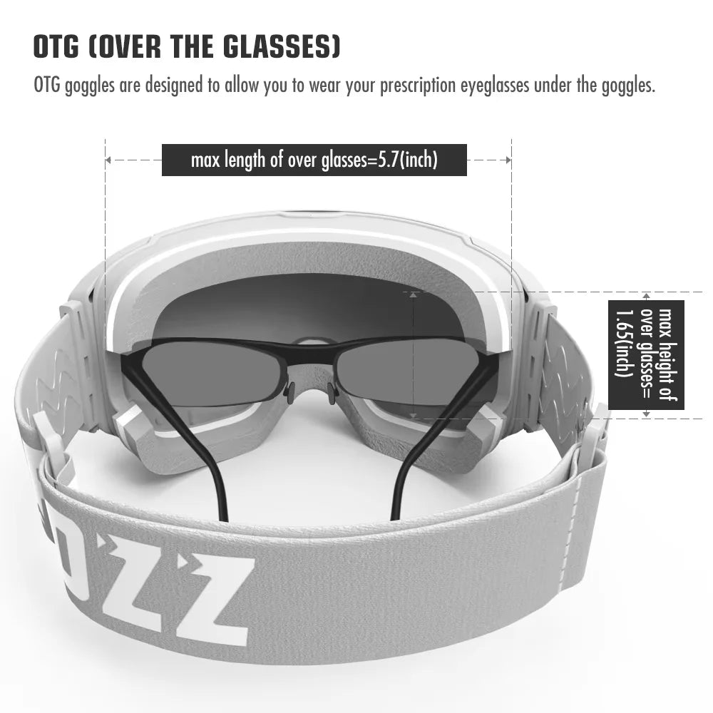 COPOZZ Magnetic Ski Goggles with 2s Quick-Change Lens and Case Set UV400 Protection Anti-Fog Snowboard Ski Glasses for Men Women