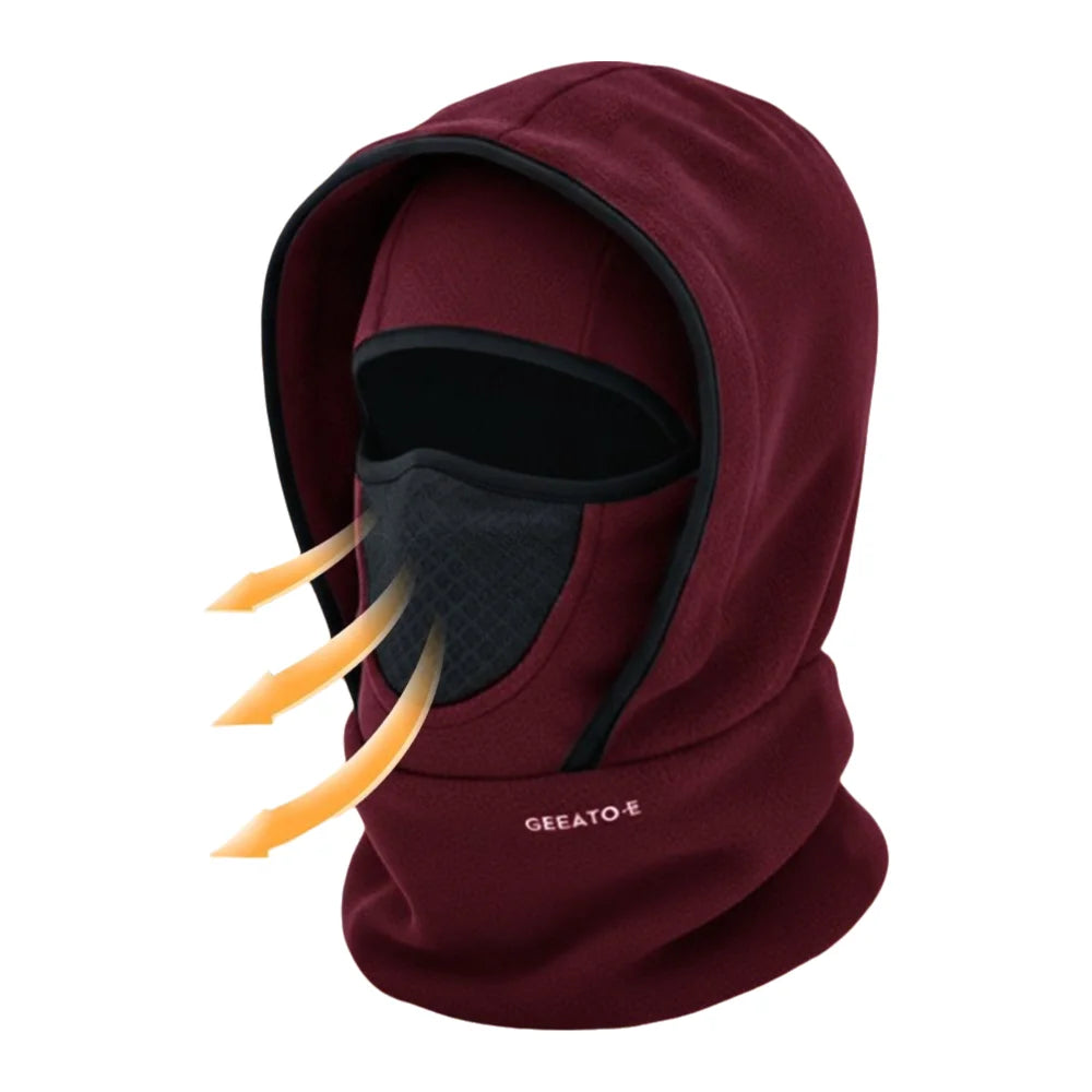 Waterproof Polar Fleece Balaclava Hat Thermal Cycling Skiing Hooded Neck Warmer for Cold Weather Face Neck Warmer Beanie Cap