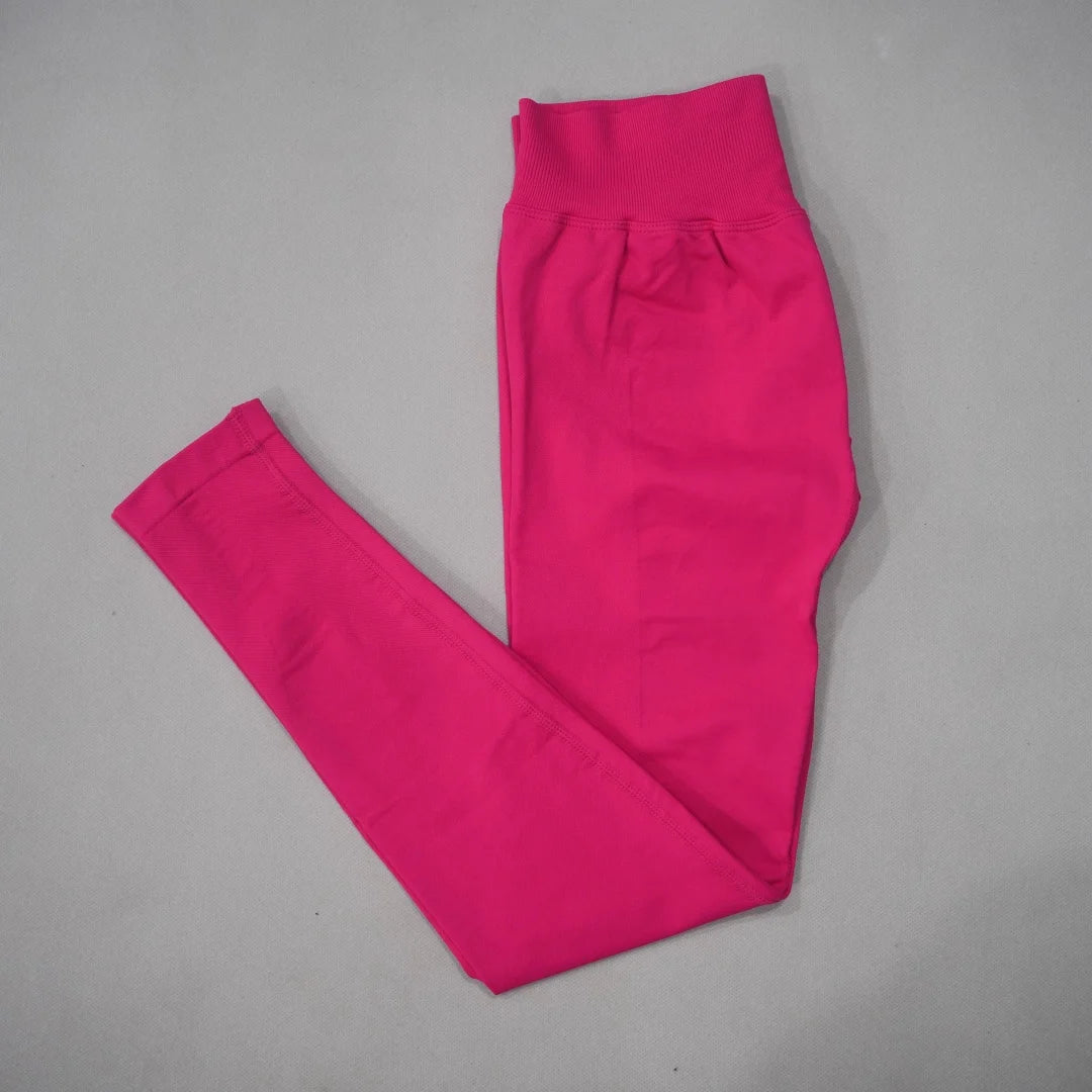 DF-LOGO New Women Seamless High Waist Yoga Leggings Butt Lifting Compression Tummy Control Gym Running Workout Slim Sports Pants