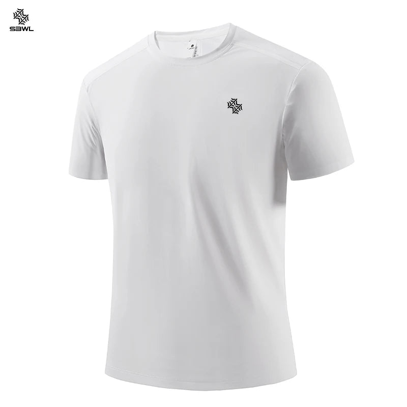 SBWL Summer Men's Breathable Fitness Quick Drying T-Shirt Fashion High Quality Leisure Outdoor Running Short Sleeve Gym Tops