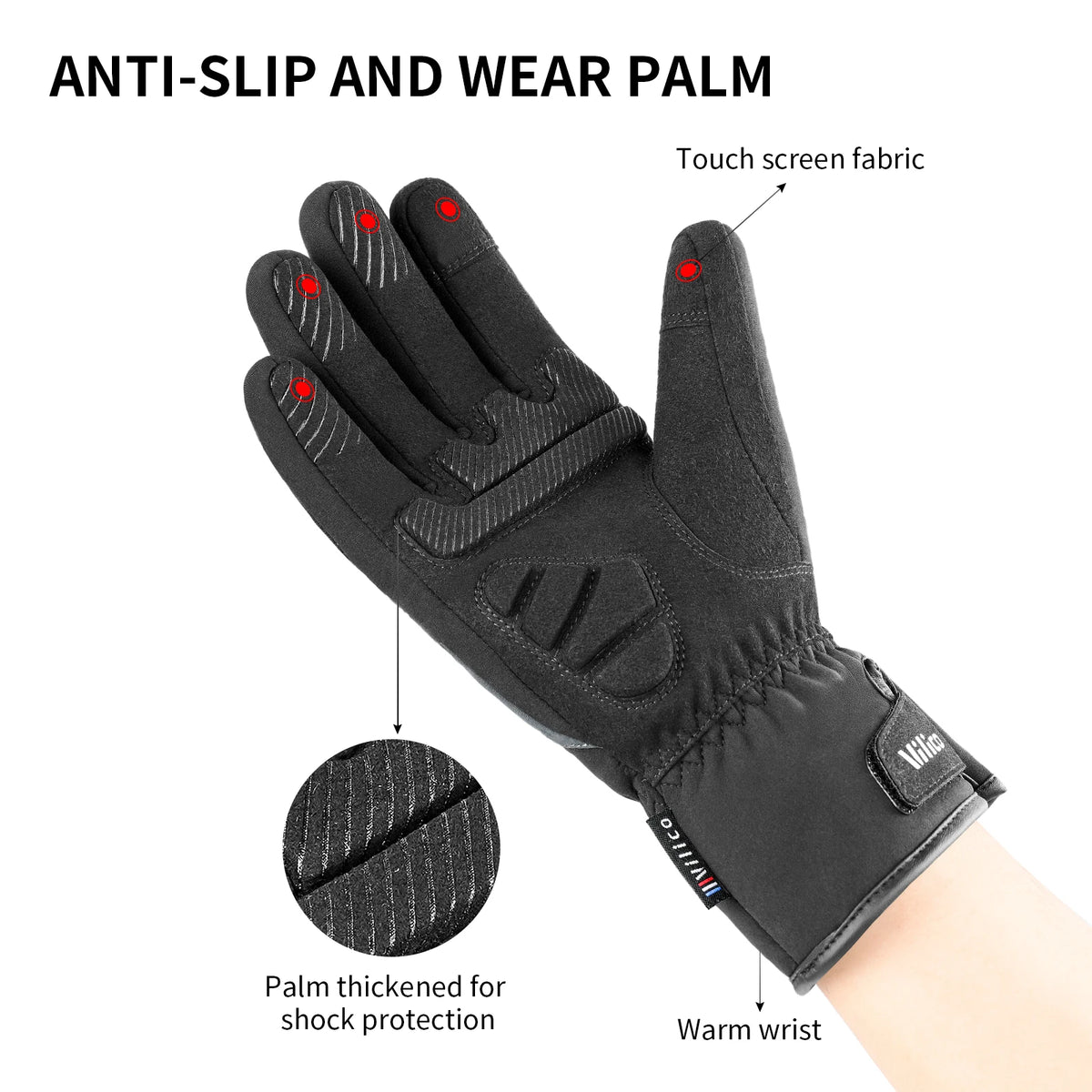 Autumn Winter Outdoor Sports Cycling Durable Velvet Warm Touch Screen Waterproof Windproof Anti-slip Cold Waterproof Ski Gloves