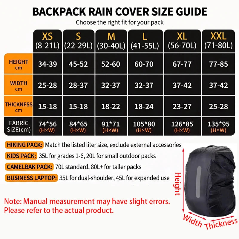Waterproof Backpack Cover Ravel Safety Outdoor Backpack Cover Waterproof Rain Cap Cover