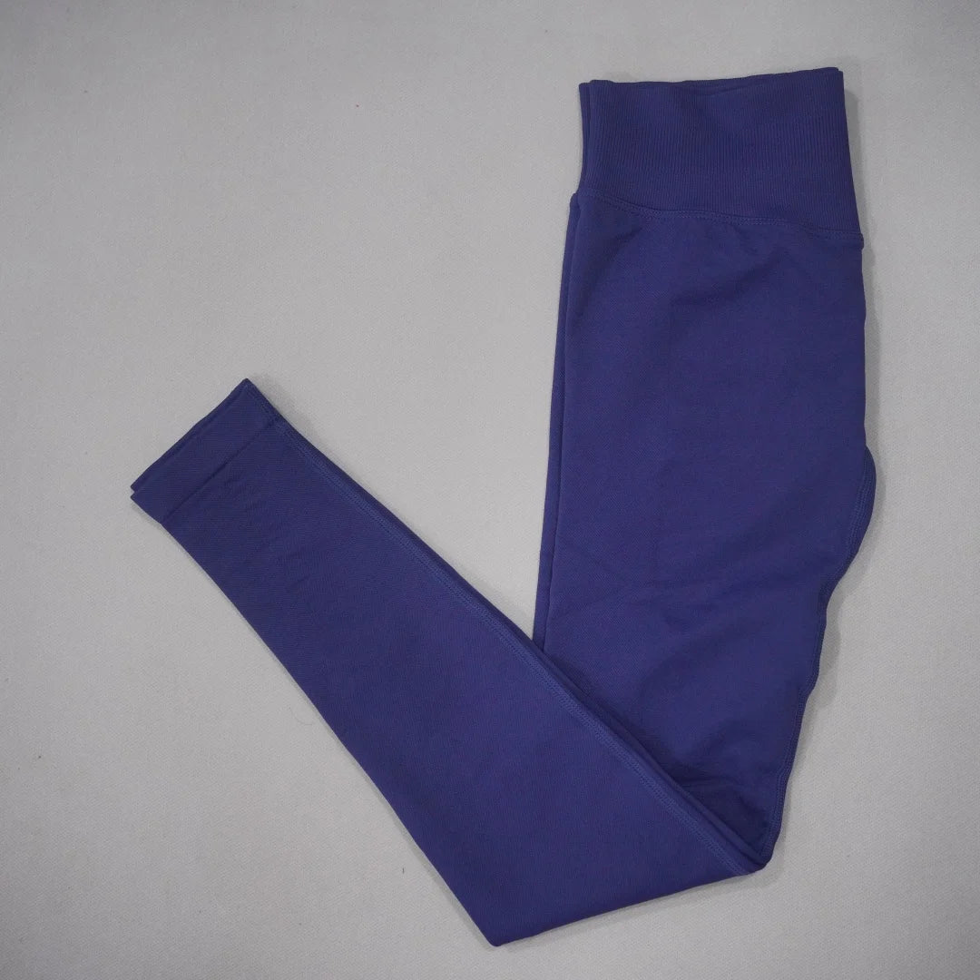 DF-LOGO New Women Seamless High Waist Yoga Leggings Butt Lifting Compression Tummy Control Gym Running Workout Slim Sports Pants