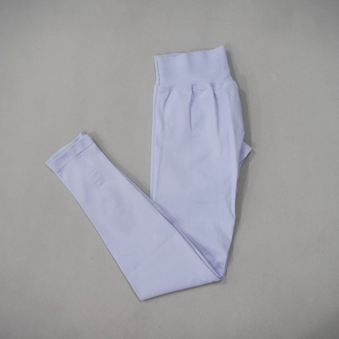 DF-LOGO New Women Seamless High Waist Yoga Leggings Butt Lifting Compression Tummy Control Gym Running Workout Slim Sports Pants