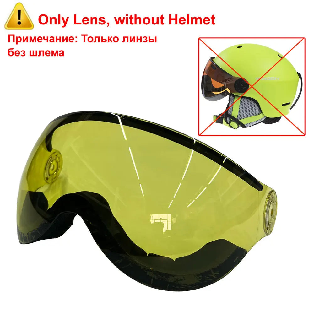 MOON Skiing Helmet Integrally-Molded PC+EPS Goggles Ski Helmet Outdoor for Adults Kids Sport Ski Snowboard Skateboard Helmets