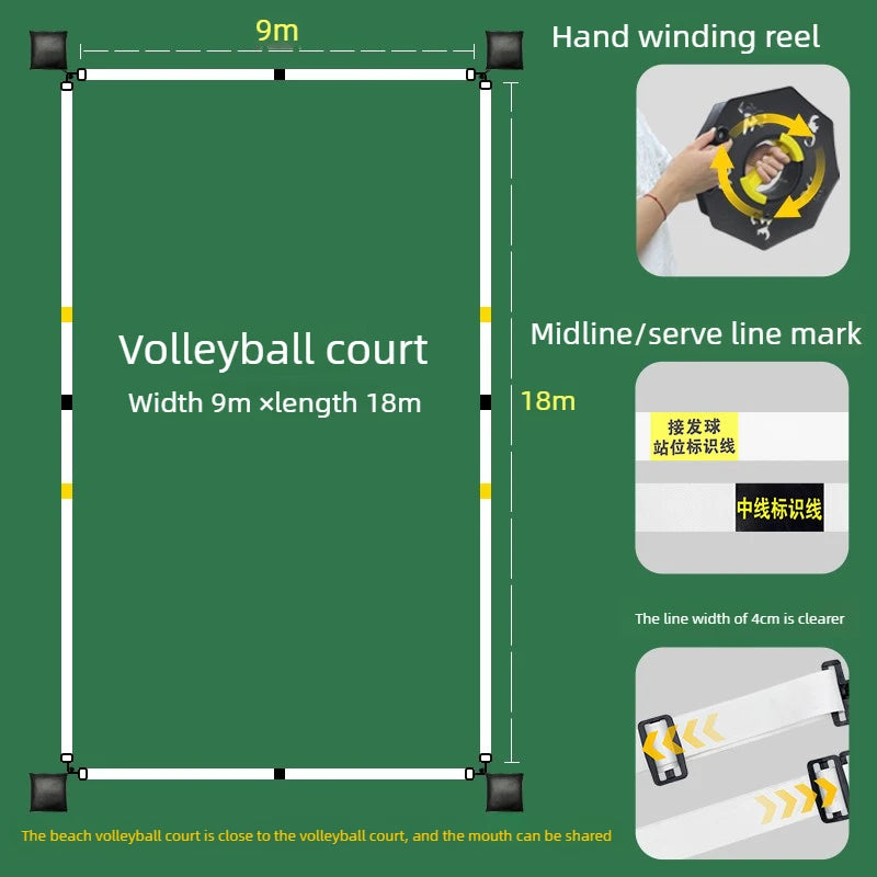 Scalable Pickleball Boundary Marking Line Multifunctional Field Boundary Line Portable Markings Lines Durable Sports Accessory