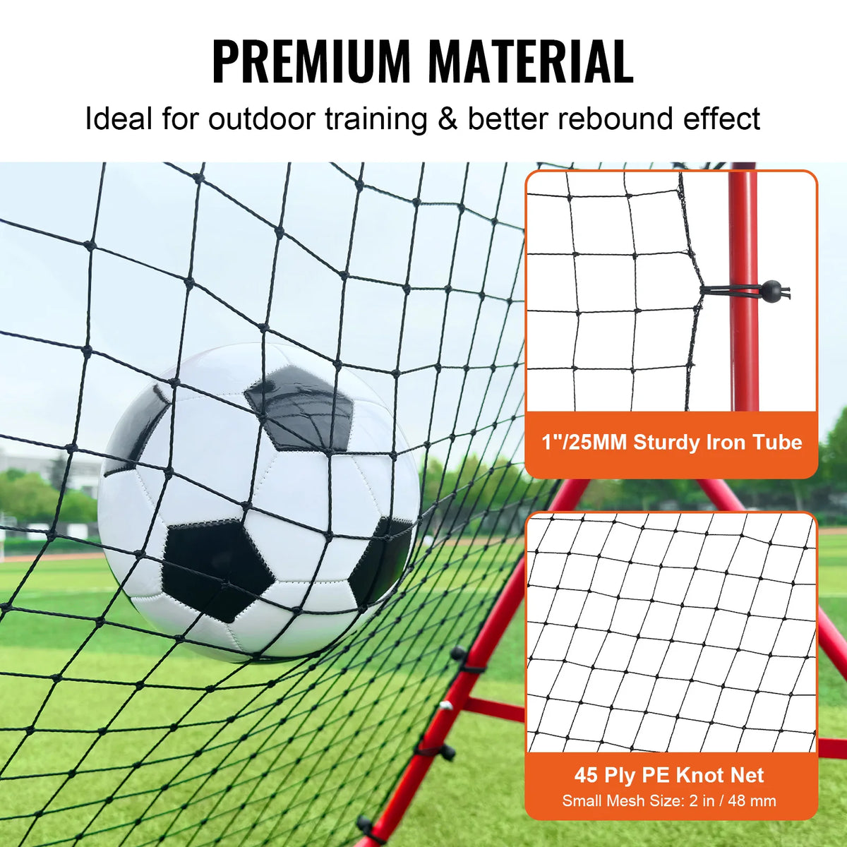 VEVOR 39X39FT Soccer Rebounder Rebound Net Portable Football Training Gifts Adjustable Angles Goal Net Aids & Equipment