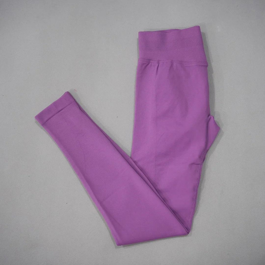 DF-LOGO New Women Seamless High Waist Yoga Leggings Butt Lifting Compression Tummy Control Gym Running Workout Slim Sports Pants