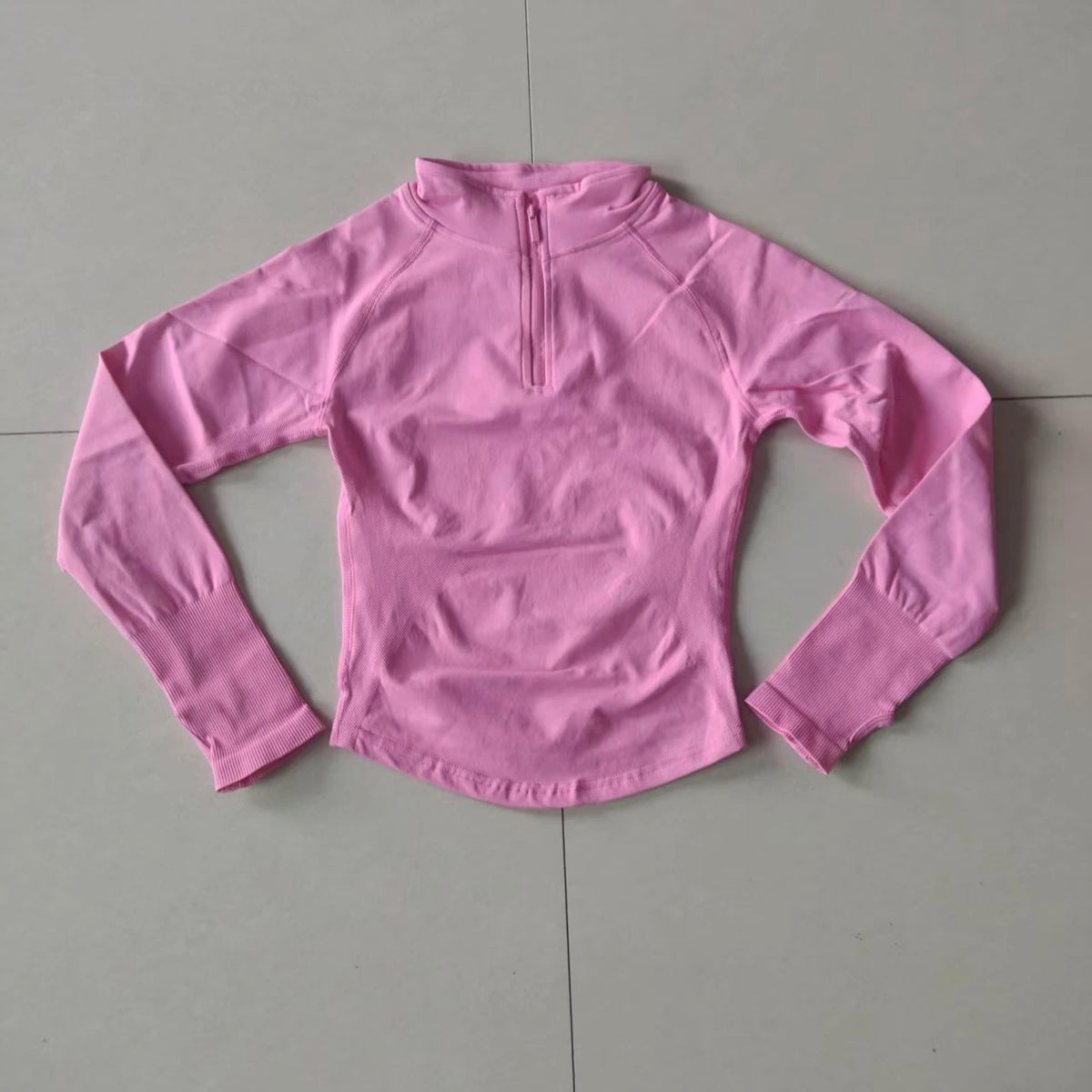 Dneyf D-Y-F Women's Half Zip Workout Top, Slim Long Sleeve Compression Top for Yoga & Gym Training With Custom Label