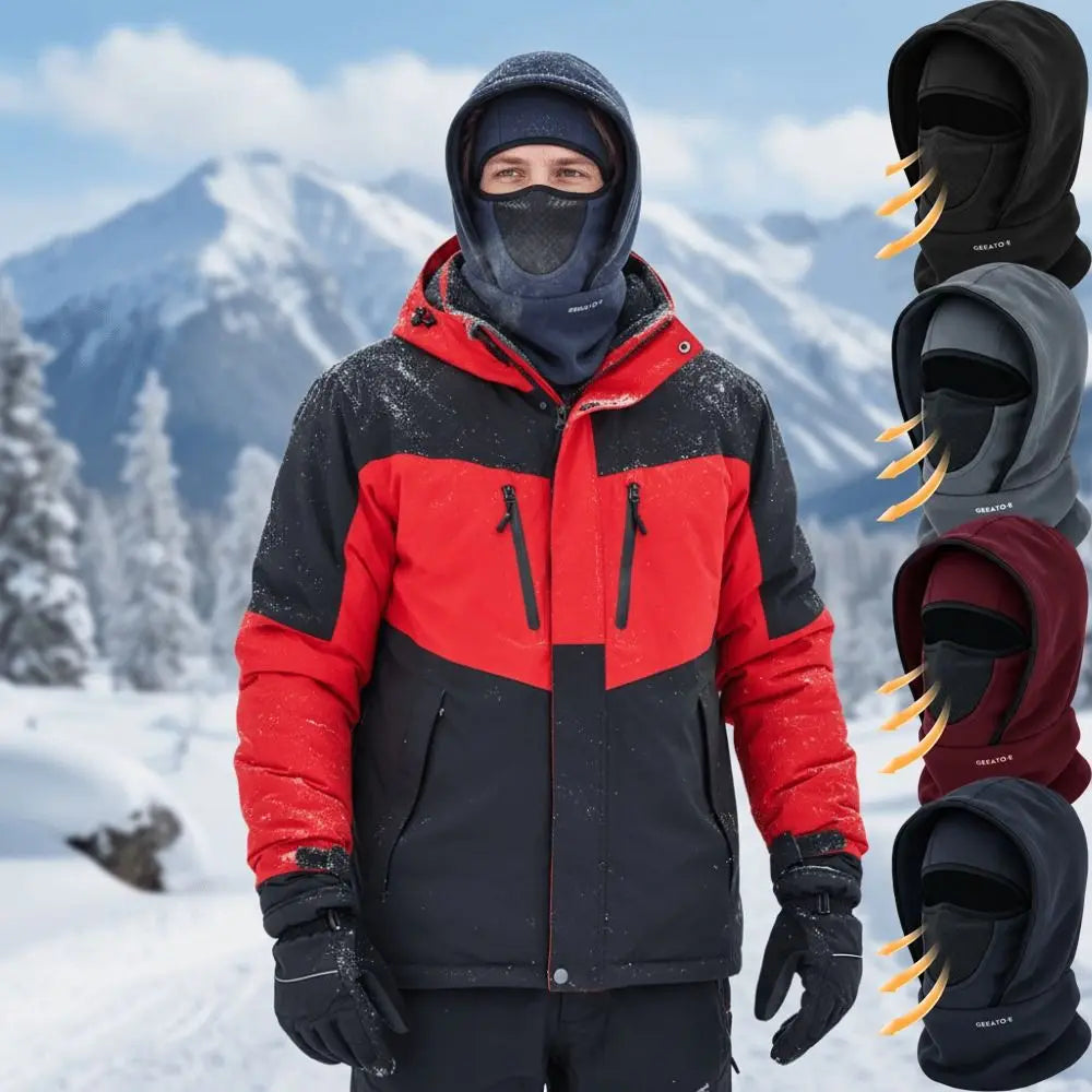 Waterproof Polar Fleece Balaclava Hat Thermal Cycling Skiing Hooded Neck Warmer for Cold Weather Face Neck Warmer Beanie Cap