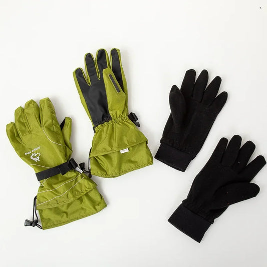 JUNGLE KING Outdoor Double-layer Thick Waterproof Gloves for Hiking Skiing Cycling Anti Slip Warm and Plush Thick Winter Gloves