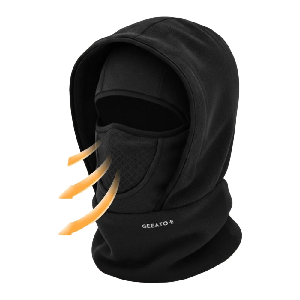Waterproof Polar Fleece Balaclava Hat Thermal Cycling Skiing Hooded Neck Warmer for Cold Weather Face Neck Warmer Beanie Cap