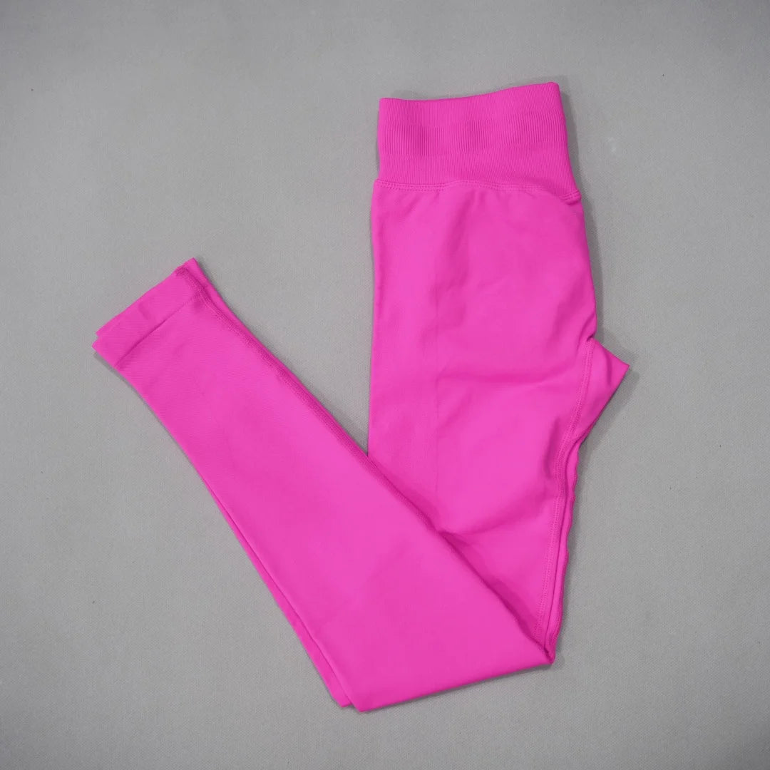 DF-LOGO New Women Seamless High Waist Yoga Leggings Butt Lifting Compression Tummy Control Gym Running Workout Slim Sports Pants